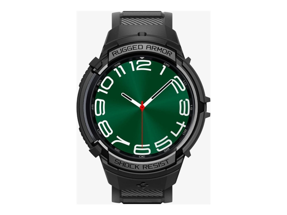 Spigen Rugged Armor Pro - Håndledspose Til Smart Watch - Grov - Termoplastisk Polyuretan (Tpu) - Sort - For Samsung Galaxy Watch6