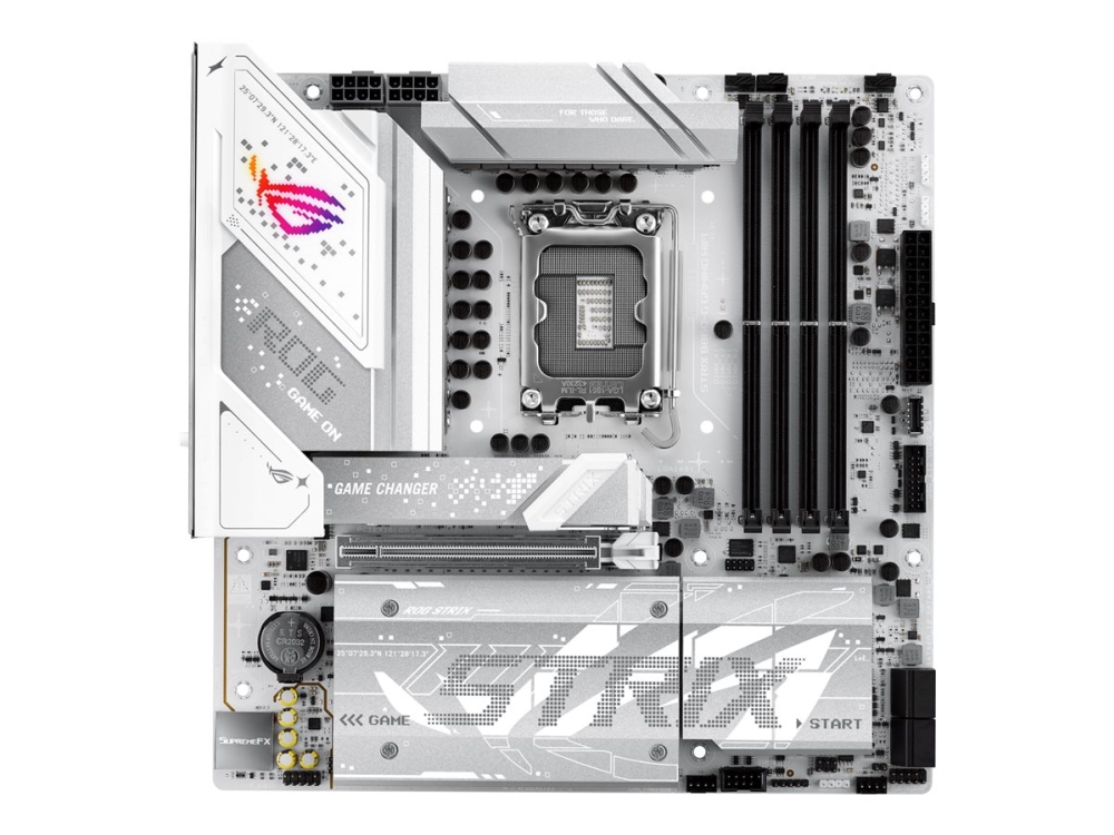 ASUS ROG STRIX B860-G GAMING WIFI - Moderkort - micro ATX - LGA1851-uttag - B860 Chipuppsättning - USB4, USB-C 3.2 Gen 2x2, USB 3.2 Gen 2, USB 3.2 Gen 1 - 2.5 Gigabit LAN, Wi-Fi 7, Bluetooth - inbyggda grafiken (CPU krävs) - HD-ljud (8 kanaler) | Datorkomponenter - Moderkort - Alla Moderkort | GameStuff