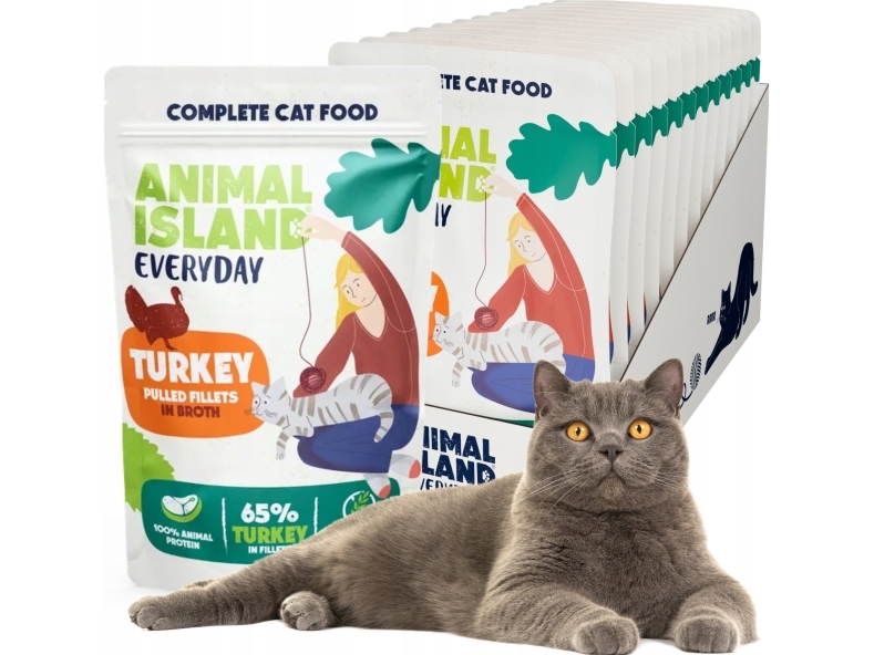 Animal Island ANIMAL ISLAND Kalkkuna fileenä - kissanruoka - 12x85g