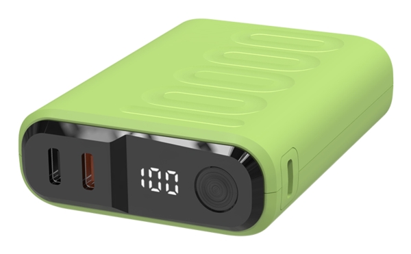 Powerbank Realpower Pb-10000C Pd+,3Xtyp-C,Hellgrün