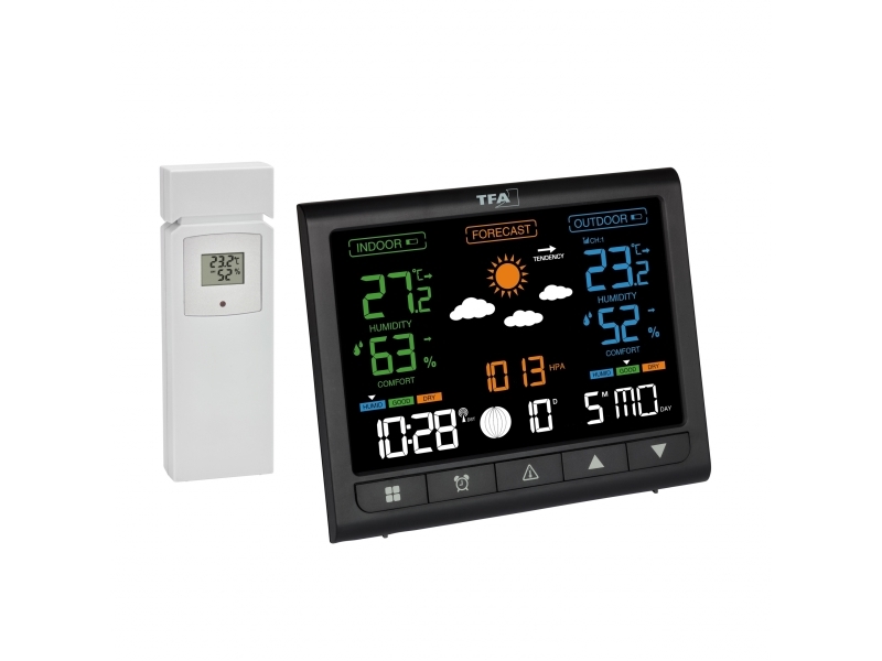 Tfa-Dostmann 35.1171.01, Sort, Indendørs Hygrometer, Indendørs Termometer, Udendørs Hygrometer, Udendørs Termometer, Hygrometer, Termometer, Hygromet