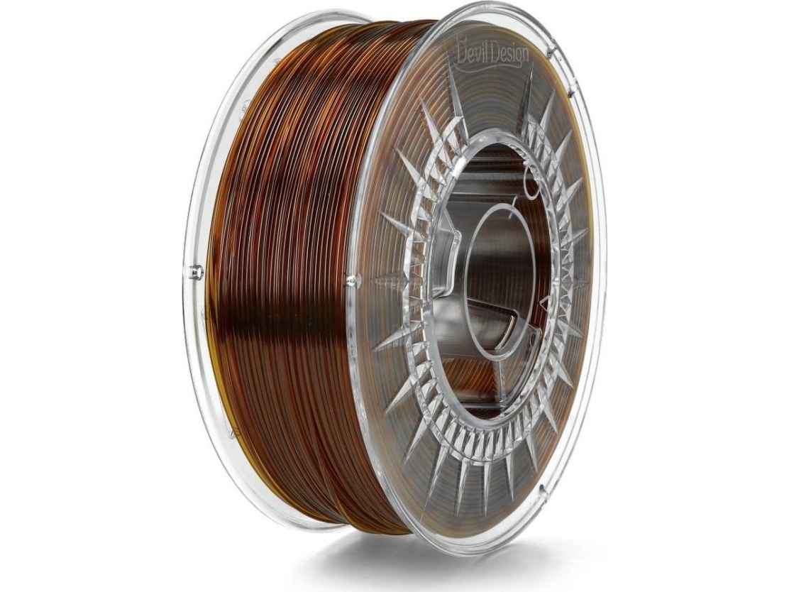 3D Plastikas Devil Design Pet-G 1.75Mm 1Kg - Amber Transparent