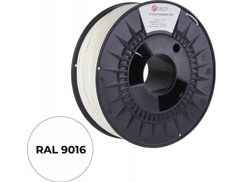 Tech Premium Line Petg Ral9016 Filament 75mm 1kg Traffic White
