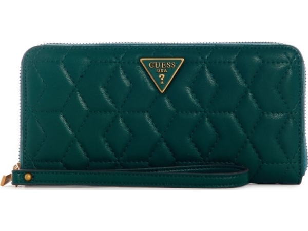 Guess, Elenia, Textile Wallet, Slg Large Zip, Forest, For Women