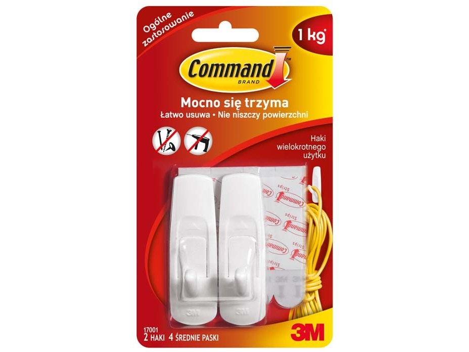 3M Command Hooks Wiederverwendbar 17001 Medium (3M-Uu006380032)