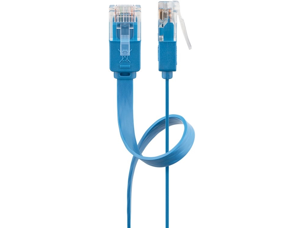 Goobay Cat 6Flat Verbindungskabel,U/Utp, Blau - Kabellänge 5 M