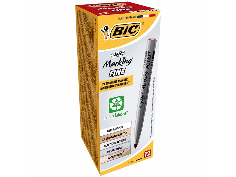 Bic Marking Pocket 1445, Rot, Rundspitze, Rot, Silber, Medium, 4,2 Mm, 1,1 Mm