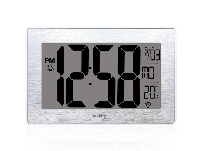 Technoline Dcf-77, Væg, Digitalt Ur, Rektandel, Rustfrit Stål, Lr06, 1,5 V