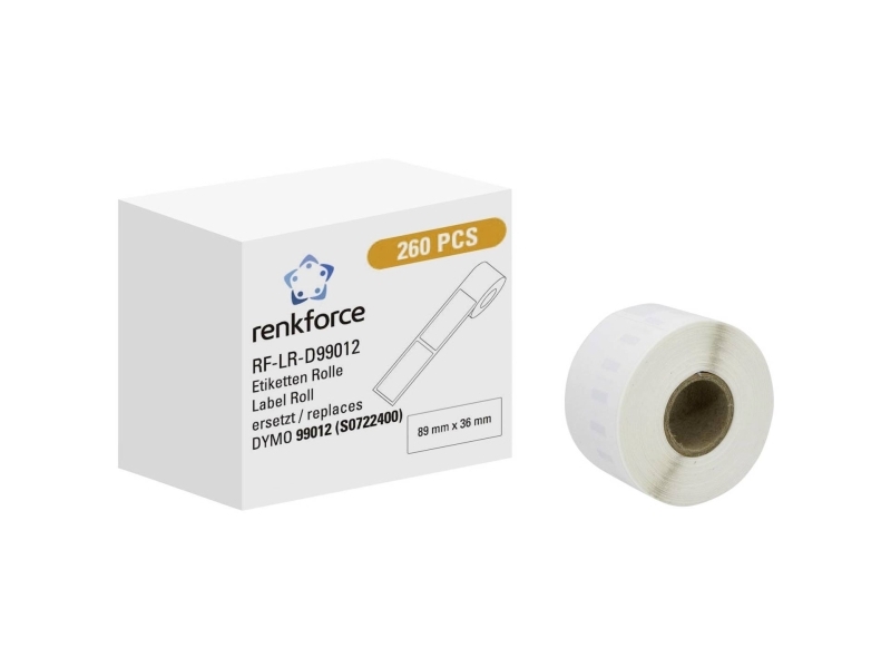 Renkforce Rf-6027502, Weiß, Selbstklebendes Druckeretikett, Etikettenrolle, Rolle, Papier, Thermodirekt