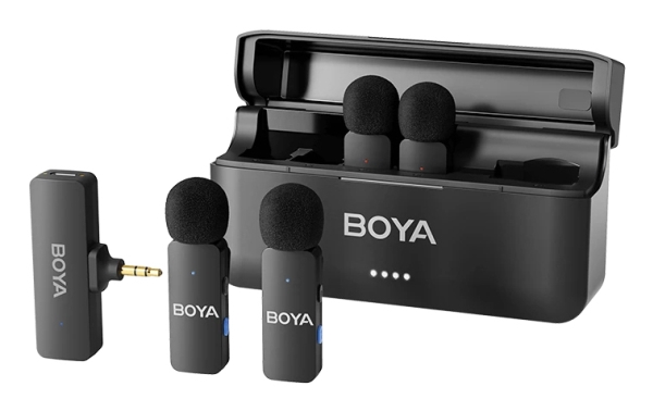 BOYA BY-V4, Clip-on mikrofon, 20 - 20000 Hz, 16 Bit, 48 kHz, 80 dB, Trådløs