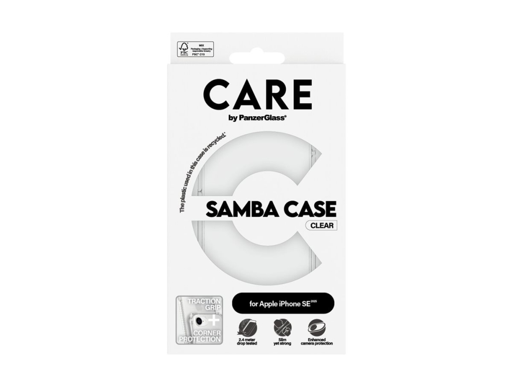 CARE by PanzerGlass Samba - Baksidesskydd för mobiltelefon - termoplastisk polyuretan (TPU) - klar - för Apple iPhone 16e | Tele & GPS - Mobil reservdelar - Höljesdelar | GameStuff