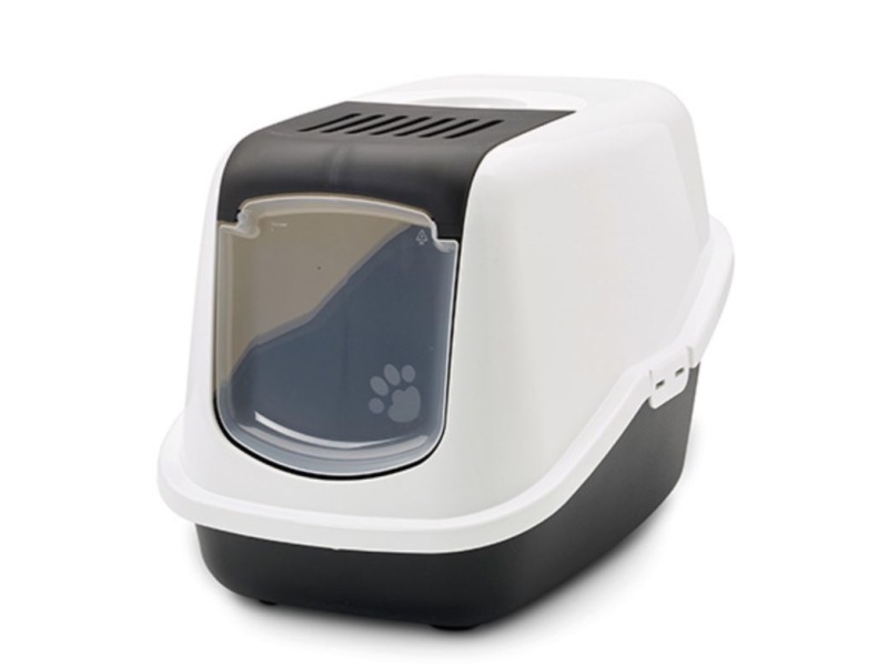 Savic Nestor katt-toalett - vit/svart, 56 x 39 x 38,5 cm | Sällskapsdjur - Katt - Kattlåder | GameStuff