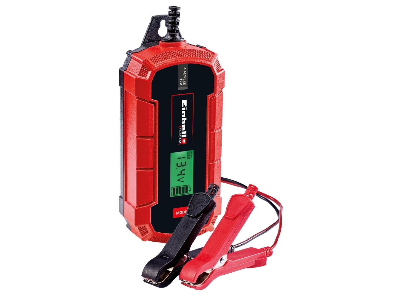 Einhell Ce-Bc 4 M, 12 V, 220 - 240 V, 50 Hz, Lcd, Ip65, Sort, Rød
