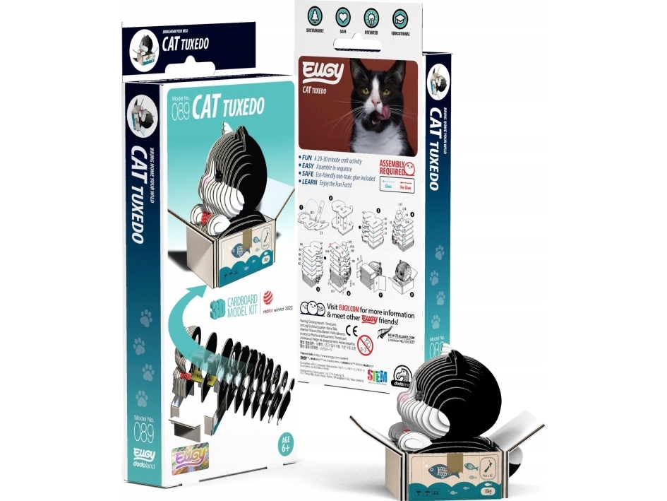 Fat Brain Toys Kotek Tuxedo Eugy. Eco 3D puslespil/byggesæt