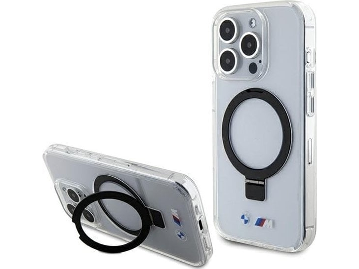Dėklas Bmw Bmhmp15lurst Apple Iphone 15 Pro 6.1′′ Clear Kietas Dėklas Ring Stand M Collection Magsafe