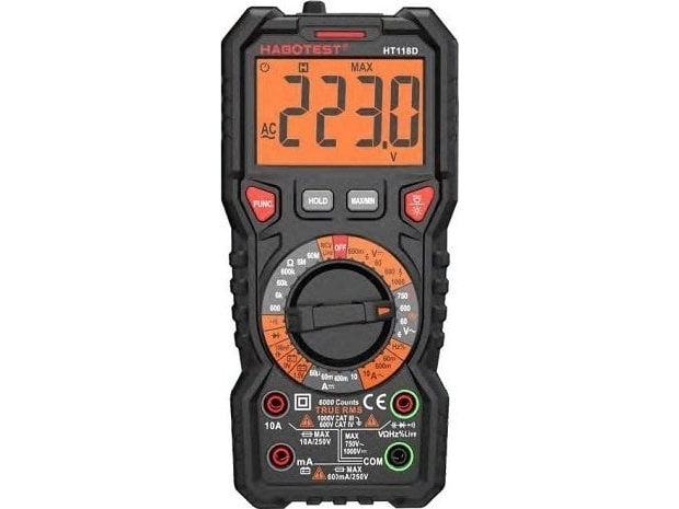 Habotest Multimeter Dc1000v/10A, Ac750v/10A
