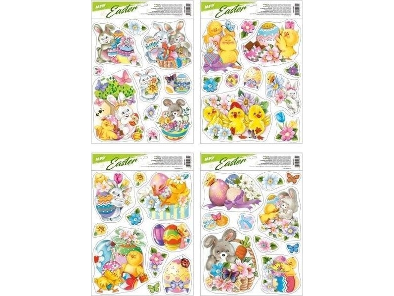 Fensteraufkleber Glitter Ostern 30X42cm Mix Edukamp