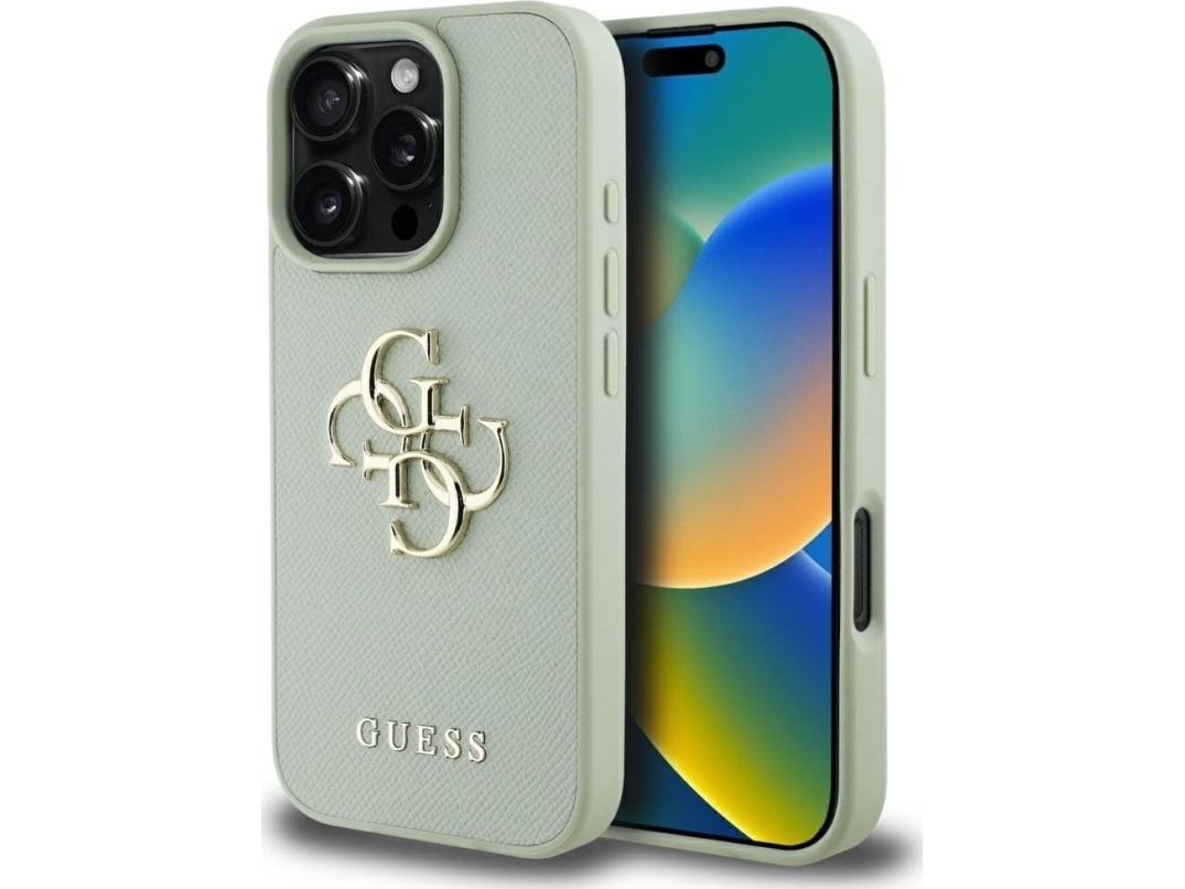 Guess Grained Big 4G Logo Small Classic Logo - Etui Do Iphone 16 Pro Max (Zielony)