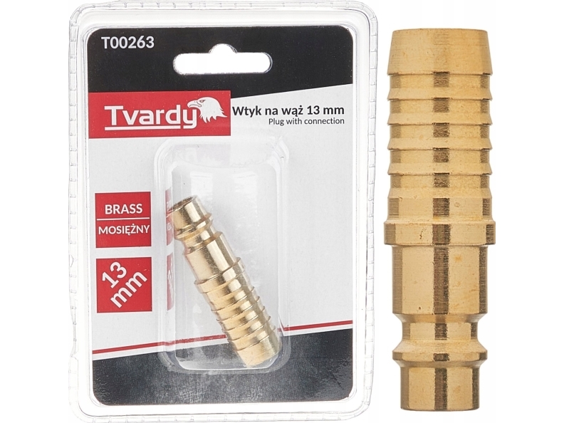 Tvardy Messing Slangekobling 13 Mm Type Han