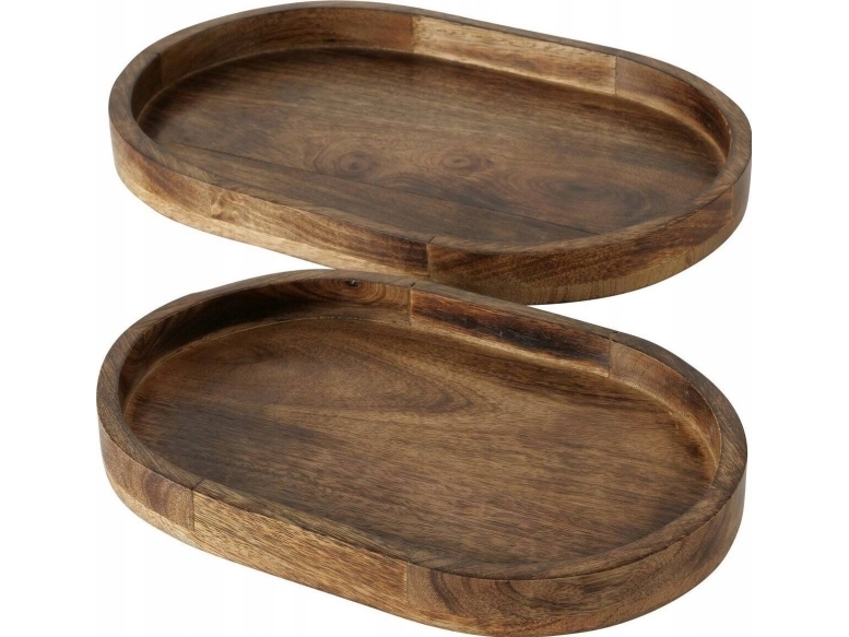 Boltze OVOLIO dekorative bakker i mangotræ, 2 stk