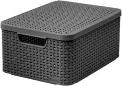 Curver korg med lock Rotting Style M mörkgrå | Huset - Tvätt & Rengöring - Torkställ och tvättkorgar | GameStuff