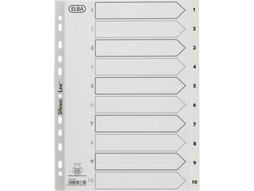 BANTEX STRONG-LINE REGISTER GRÅ A4 1-10, GRÅ | Skrivredskap - Skrivtillbehör - Övriga | GameStuff