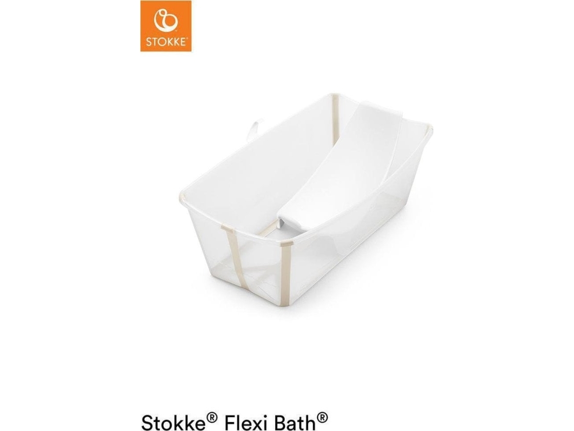 Stokke Flexi Bath - sulankstoma vaikiška vonia su įdėklu | Smėlio smėlio spalvos