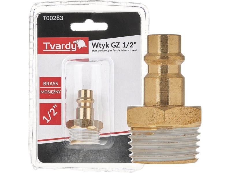 Hård Kobling Messing Gz 1/2" Han-Type (1/10/100)