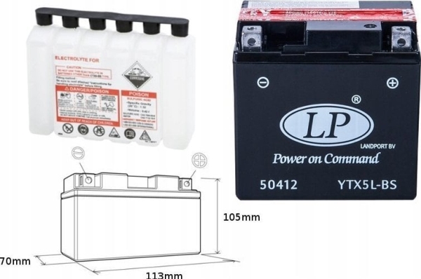 Landport Akumuliatorius 4 Ah 80A EN 12V