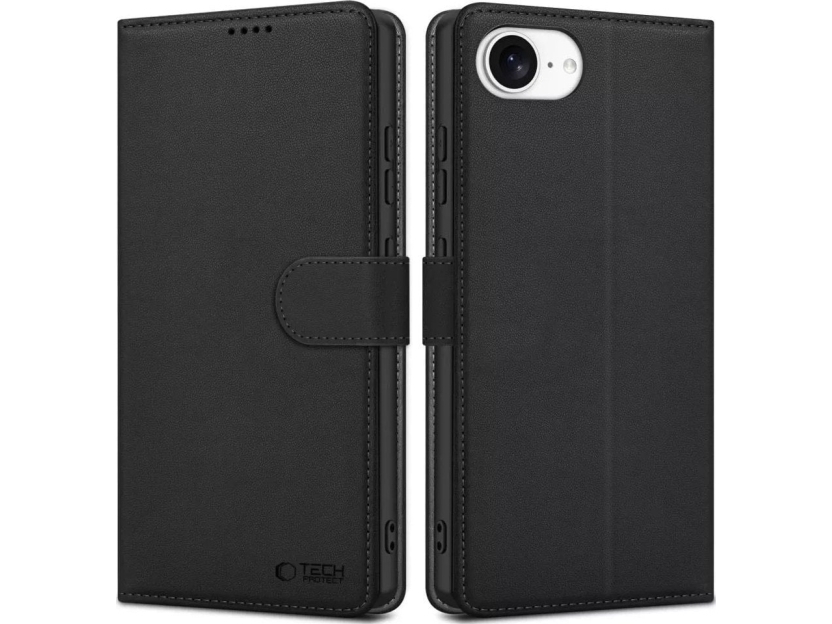 Tech-Protect Wallet Case Für Iphone 16E / 17E - Matt Schwarz