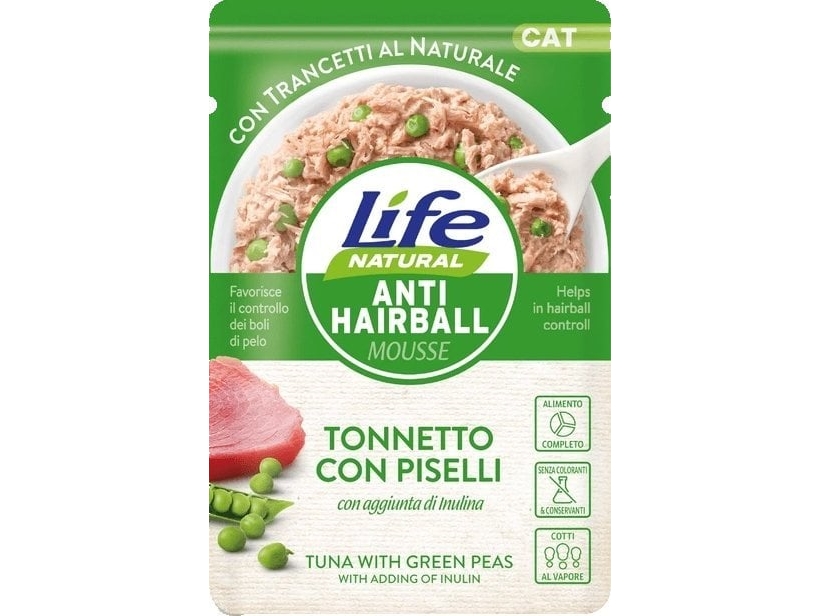 Life Pet Care Life Cat Nassfutter 70 G Anti-Hairball Thunfisch + Grüne Erbsen /30