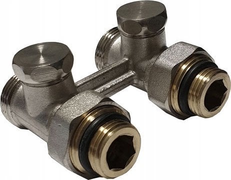 Invena Absperrventil, Doppelt, Mit Nippel. Cz-81-P15 - Cz-80-P15