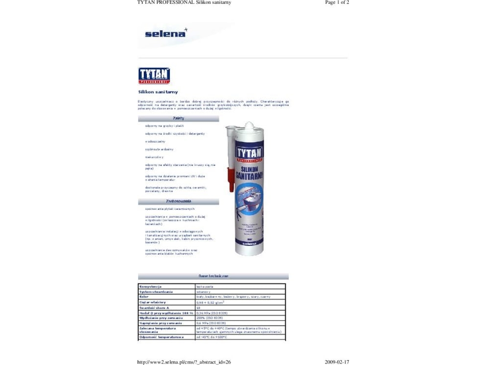 Titanium SANITARY SILICONE TITANIUM 280ML CLEAR