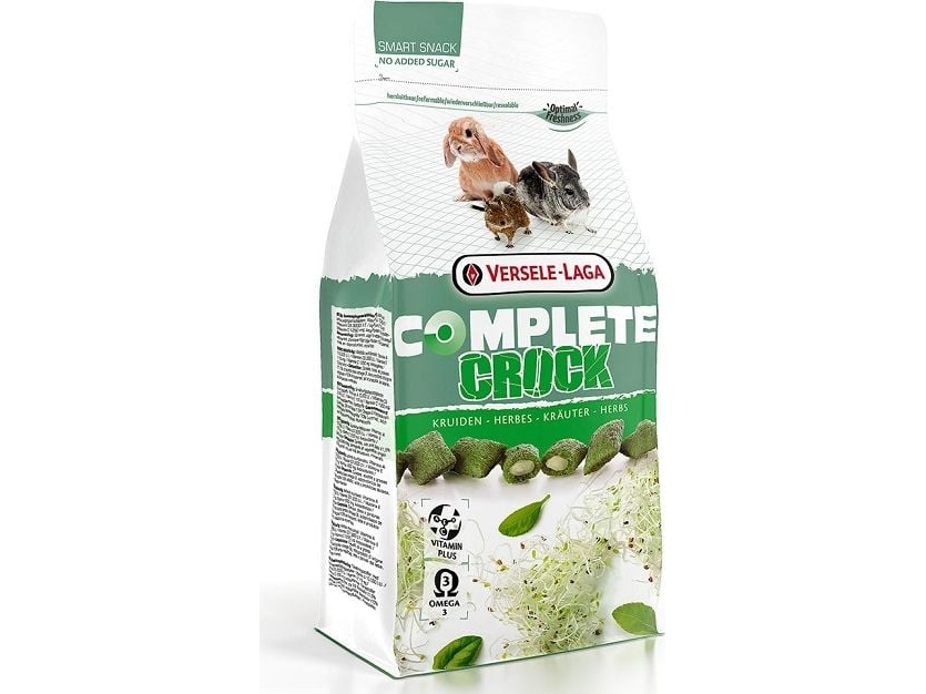Versele-Laga Crock Herbs, Snack, 50 G, Kanin, Omega-3, Vitamin A, Vitamin C, Vitamin D3, Vitamin E, Taske