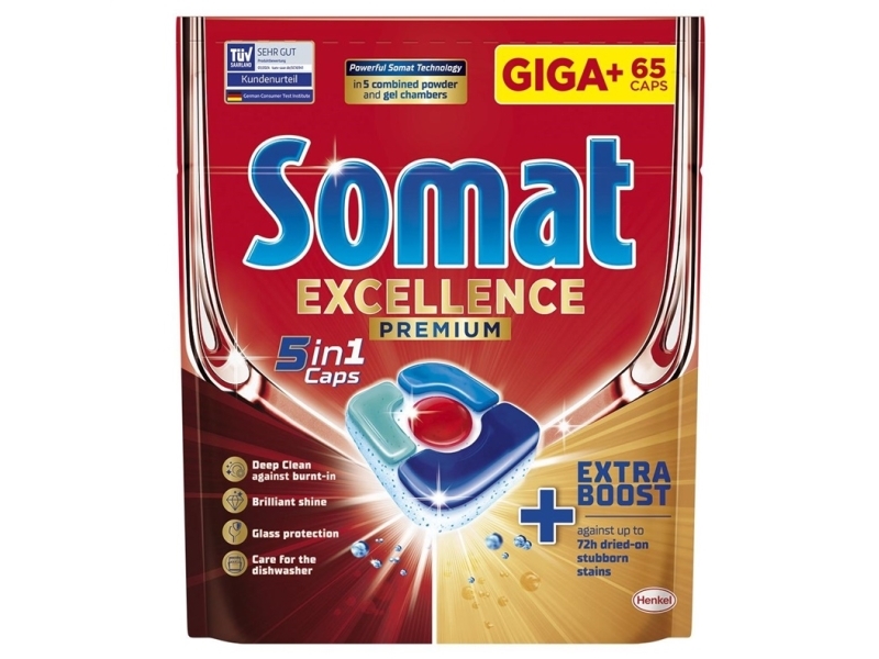 Dishwasher Capsules Somat Premium, 65 Pcs