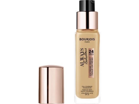 Bourjois Always fabulous 24hrs foundation, CYCLOPENTASILOXANE, AQUA/WATER/EAU, BUTYLENE GLYCOL, TALC, CETYL PEG/PPG-10/1 DIMETHICONE,..., Hidratación intensiva durante todo el día Disponible en 15 tonos Proporciona máxima duración y...