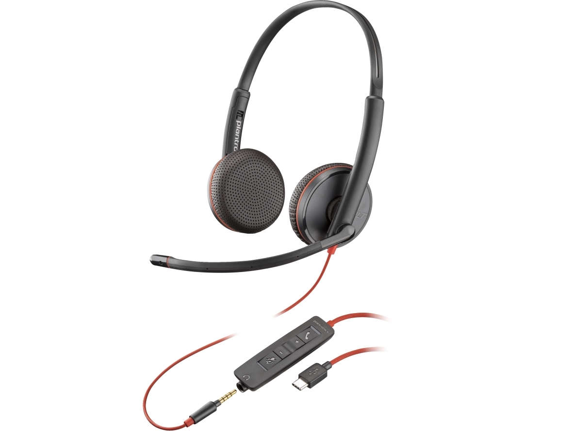 Poly Blackwire C3225 Usb-C-Stereoheadset (Bulk), Ledningsført, Kontor/Callcenter, 20 - 20000 Hz, 164,2 G, Headset, Sort