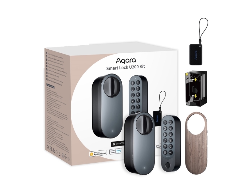 Aqara EL-D02D-B, Smart dörrlås, Bluetooth, Kod, nyckel, RF card, Fjärrkontroll, Svart, IPX5, Litium-Ion (Li-Ion), 1 styck | Smarta hem - Märken - Aqara | GameStuff