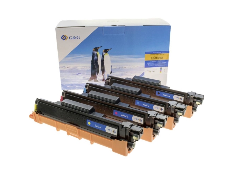 G&G Tonere Erstatter Brother Tn-243Bk, Tn-243C, Tn-243M, Tn-243Y Kompatibel Sort, Cyan, Magenta, Gul 1000 Sider Tn-243 Value Pack Nt-Pb243bk/C/M/Y_V6