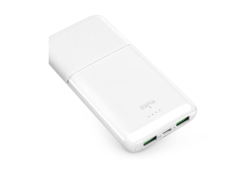 Puro Powerbank Daily 10 Plus 10000 Mah 2X Usb-A / 1X Usb-C 22,5W - Hvid