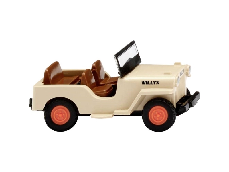 Wiking 0010 01 H0 Personbil model Willys Jeep CJ-3A, elfenbensdel
