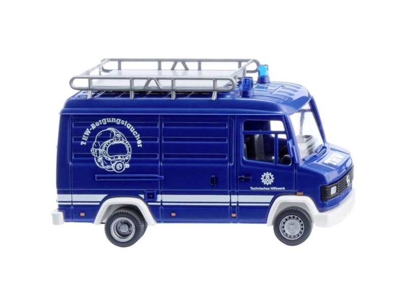 Wiking 027201 Udrykningskøretøj Model Mercedes Benz 507 Thw Kassevogn