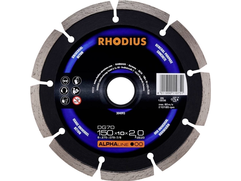 Rhodius 304093 Timanttinen leikkuukiekko 150 mm 22,23 mm 1 kpl 1 kpl