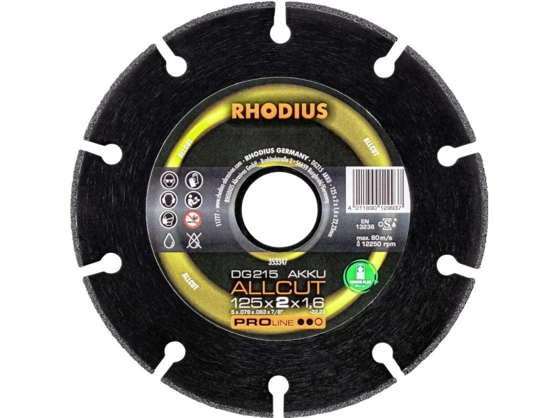 Rhodius Diamantscheibe Dg215 Accu Allcut125x2x1,6X22,23 353347 (353347)