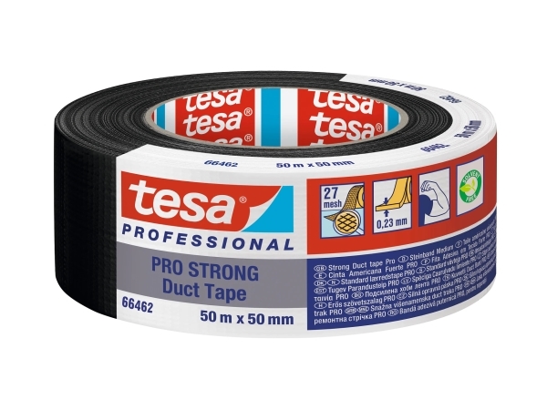 TESA 66462-00004-00, Svart, Reparation, Polyeten, Polytyg, Keramik, Glas, Metall, PVC, Trä, Tuff, Slät, Nötningshärdig, Fukttålig | EL Artiklar - Vägar & tillägg - Isoleringstejp | GameStuff