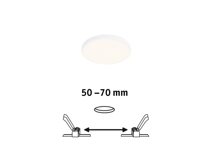 Lampa Sufitowa Paulmann Panel Podtynkowy Veluna Varifit Edge 90mm 3000k 6w Bialy 230v