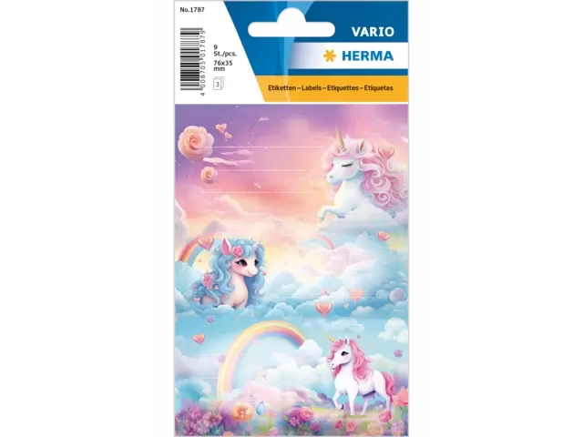 HERMA 1787, Självhäftande etikett, Multifärg, papper, 9 styck | Papper & Emballage - Taggar - Manuell Vit | GameStuff