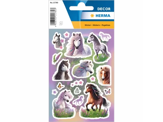 Herma 15780, Papir, Flerfarvet, Dyremønster, Permanent, Horse World, 18 Stk