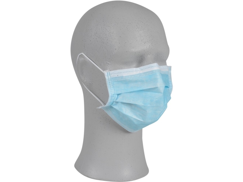 Abena Excellent mundbind med øreelastik blå, 3-lags, type IIR, 50 stk.