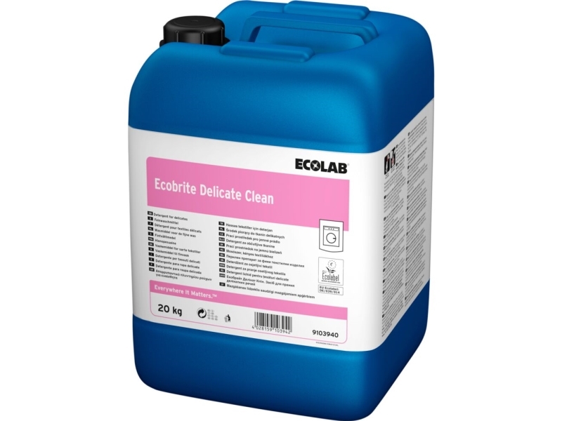 Tøjvask, Ecolab Ecobrite Delicate Clean, 20 L, Uld- Og Skånevask, Uden Farve